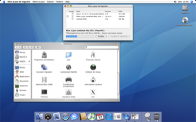 Capture d'écran de Mac OS X en pleine mise à jour