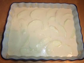 Photo du clafoutis-flan juste avant cuisson