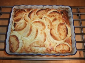 Photo du clafoutis-flan juste après cuisson