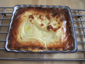 Photo du clafoutis-flan à la sorrtie du four