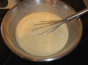 Cul de poule avec le lait en plus du mélange précédent
