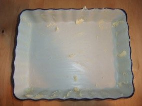 Photo du plat beurré puis du plat fariné