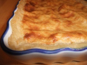 Photo du flan pâtissier avec farine d'épautre ; résultat après cuisson