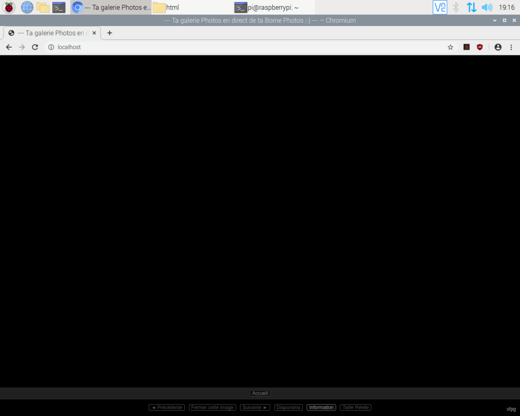 Capture d'écran de la galerie web ... qui est ... vide !